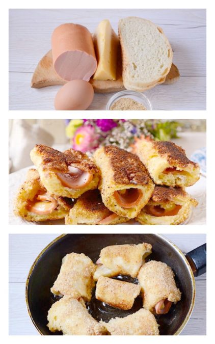 Быстрые закусочные рулетики из хлеба с колбасой и сыром. Такого вы еще не пробовали!