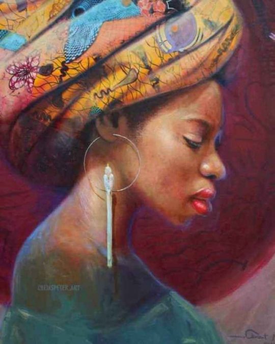 Художник, которого называют «восходящей звездой Африки», рисует самобытные портреты женщин в геле