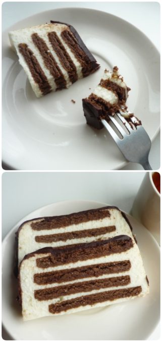 Нежный торт без выпечки «Полосатый»