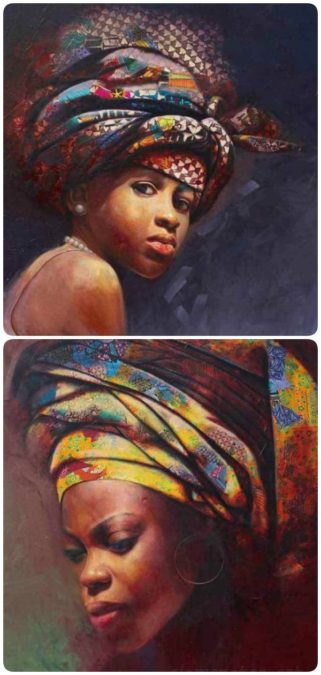 Художник, которого называют «восходящей звездой Африки», рисует самобытные портреты женщин в геле