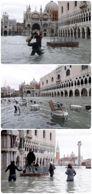 Венеция уходит под воду. Исторические кадры одного из самых сильных наводнений