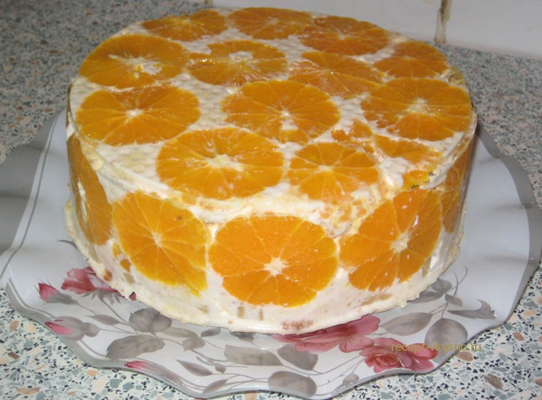 Бисквитный апельсиновый торт. Простая выпечка к чаю.